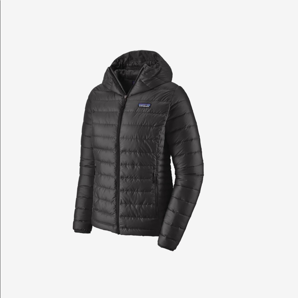 Patagonia black down sweater hoodie, size medium